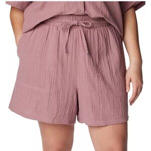 NWT Columbia Women's Pink Lavender Holly Hideaway Breezy Shorts- Plus Size 2XL